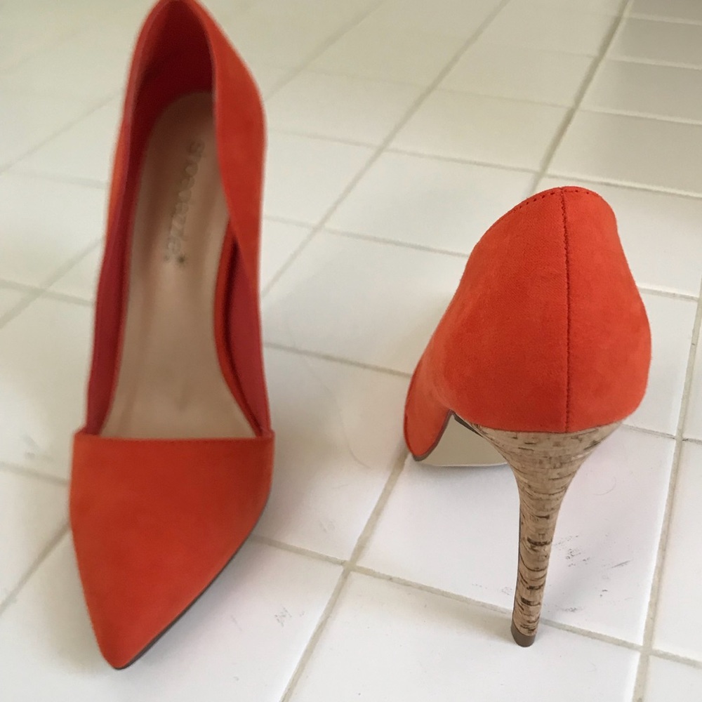 Orange Suede Pumps